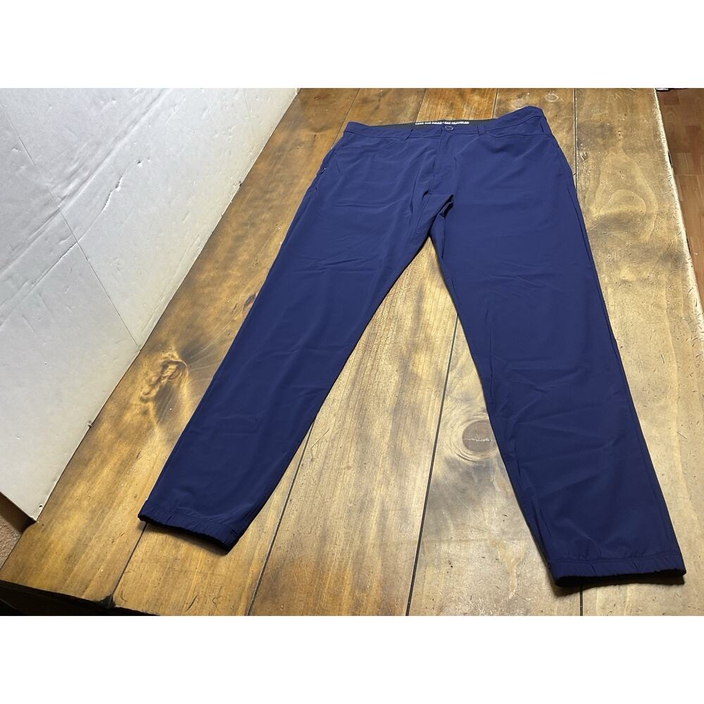 Rhone Pants Mens 34x Blue Commuter Slim Performance Stretch Chino Preppy - Picture 1 of 12